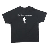 CHAMPION Mens Black The Show Must Go On Graphic V-Neck T-Shirt XL Short Sleeve