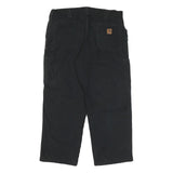CARHARTT Mens Regular Black Cotton Blend Zip Regular Fit Trousers W40 L28