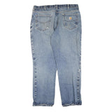 CARHARTT Mens Blue Regular Fit Denim Jeans W38 L30 Workwear Cotton Blend Zip