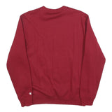 CHAMPION Mens Red Crew Neck S Sweatshirt Cotton Blend Classic Logo