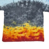 LED ZEPPELIN Mens Blue & Red Tie Dye Graphic T-Shirt L Crew Neck Short Sleeve