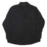 ZARA Womens Black Basic Shirt Long Sleeve Collared Plain M Cotton Blend