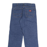 DICKIES Mens Blue Regular Fit Straight Denim Jeans W32 L28 Button Cotton Blend