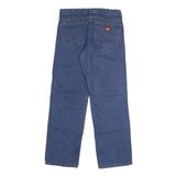 DICKIES Mens Blue Regular Fit Straight Denim Jeans W32 L28 Button Cotton Blend