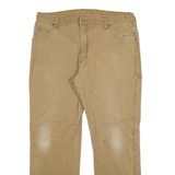 DICKIES Mens Jeans Beige Relaxed Straight Denim W36 L32 Workwear Zip Fastening