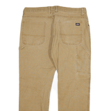 DICKIES Mens Jeans Beige Relaxed Straight Denim W36 L32 Workwear Zip Fastening