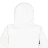 CHAMPION Womens White Crop Hoodie XS Champion Logo Sleeve Casual