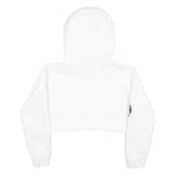 CHAMPION Womens White Crop Hoodie XS Champion Logo Sleeve Casual