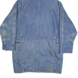 Womens Blue Denim Hooded Jacket XL Cotton Blend Button Denim Casual Outerwear