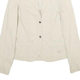 PUMA Womens Beige Cotton Classic Jacket UK 12 Button Closure Casual Lightweight