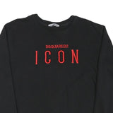 DSQUARED2 Mens Black Icon Crew Neck Sweatshirt L Cotton Blend Pullover