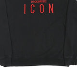 DSQUARED2 Mens Black Icon Crew Neck Sweatshirt L Cotton Blend Pullover