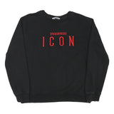 DSQUARED2 Mens Black Icon Crew Neck Sweatshirt L Cotton Blend Pullover