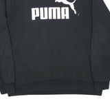 PUMA Mens Black Sweatshirt XL Crew Neck Cotton Blend Pullover Logo