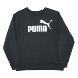 PUMA Mens Black Sweatshirt XL Crew Neck Cotton Blend Pullover Logo