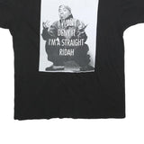 TUPAC Mens Black Graphic T-Shirt L Short Sleeve Crew Neck Cotton Blend
