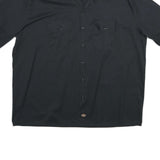 DICKIES Mens Black Cotton Work Shirt 2XL Button Up Short Sleeve Casual