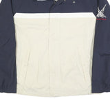 NAUTICA Mens Navy & Cream Colourblock Zip Jacket 2XL Polyester Blend Casual
