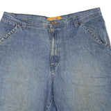 Mens Blue Denim Cargo Shorts L W38 Casual Cotton Blend