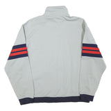 REEBOK Mens Grey & Navy Blue Athletic Jacket L Polyester Blend Zip Track Sports