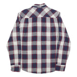 FISHBONE Mens Blue & White Check Shirt M Long Sleeve Cotton Blend Casual