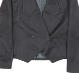 JEAN CLAUD Womens Black Button Jacket S Polyester Blend Classic Tailored