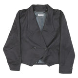 JEAN CLAUD Womens Black Button Jacket S Polyester Blend Classic Tailored