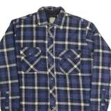 OUTDOOR EXCHANGE Mens Blue Black Check Jacket S Cotton Blend Button Pattern