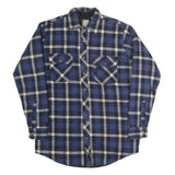 OUTDOOR EXCHANGE Mens Blue Black Check Jacket S Cotton Blend Button Pattern