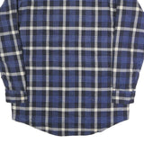 OUTDOOR EXCHANGE Mens Blue Black Check Jacket S Cotton Blend Button Pattern