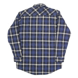 OUTDOOR EXCHANGE Mens Blue Black Check Jacket S Cotton Blend Button Pattern