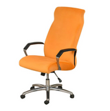 Anyseat Orange Velvet Office Chair Cover – Zippered Stretchable High‑Back Slipcover Protector