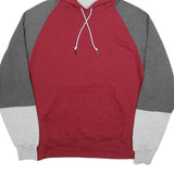CHAMPION Mens Red & Grey Colourblock Pullover Hoodie M Cotton Blend Casual