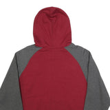 CHAMPION Mens Red & Grey Colourblock Pullover Hoodie M Cotton Blend Casual