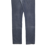 CARHARTT Mens Slim Blue Denim Slim Jeans W33 L34 Distressed Zip Casual