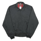 Mens Black Jacket L Polyester Blend Plain Zip Classic Fit Casual Outerwear