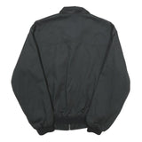 Mens Black Jacket L Polyester Blend Plain Zip Classic Fit Casual Outerwear