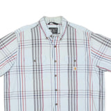 CARHARTT Mens White & Grey Check Shirt XL Casual Cotton Blend Button Down Short