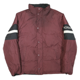 TOMMY HILFIGER Mens Maroon & Black Zip Jacket L Polyester Blend Colourblock