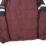 TOMMY HILFIGER Mens Maroon & Black Zip Jacket L Polyester Blend Colourblock