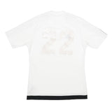 ADIDAS Mens White & Black Football T-Shirt S Short Sleeve Crew Neck Sports