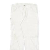 DICKIES Mens White Regular Fit Straight Denim Jeans W32 L29 Cotton Blend Zip