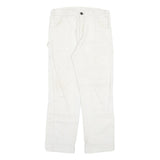DICKIES Mens White Regular Fit Straight Denim Jeans W32 L29 Cotton Blend Zip