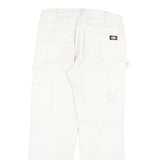 DICKIES Mens White Regular Fit Straight Denim Jeans W32 L29 Cotton Blend Zip