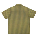 JACK WOLFSKIN Mens Green Check Shirt L Cotton Blend Button Front Outdoor Casual
