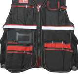 LTI Mens Black & Red Workwear Utility Zip Jacket S Polyester Blend Pockets
