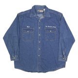 BIG MAC Mens Blue Denim Shirt XL Cotton Blend Button Front Workwear Casual