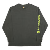 CARHARTT Mens Black XL Long Sleeve Crew Neck Logo Print Cotton Blend T-Shirt