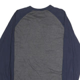NFL Mens Grey & Blue Chicago Bears Long Sleeve Henley Shirt L Cotton