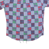 CHAPS RALPH LAUREN Mens Blue Red Green Check Shirt L Casual Cotton Short Sleeve